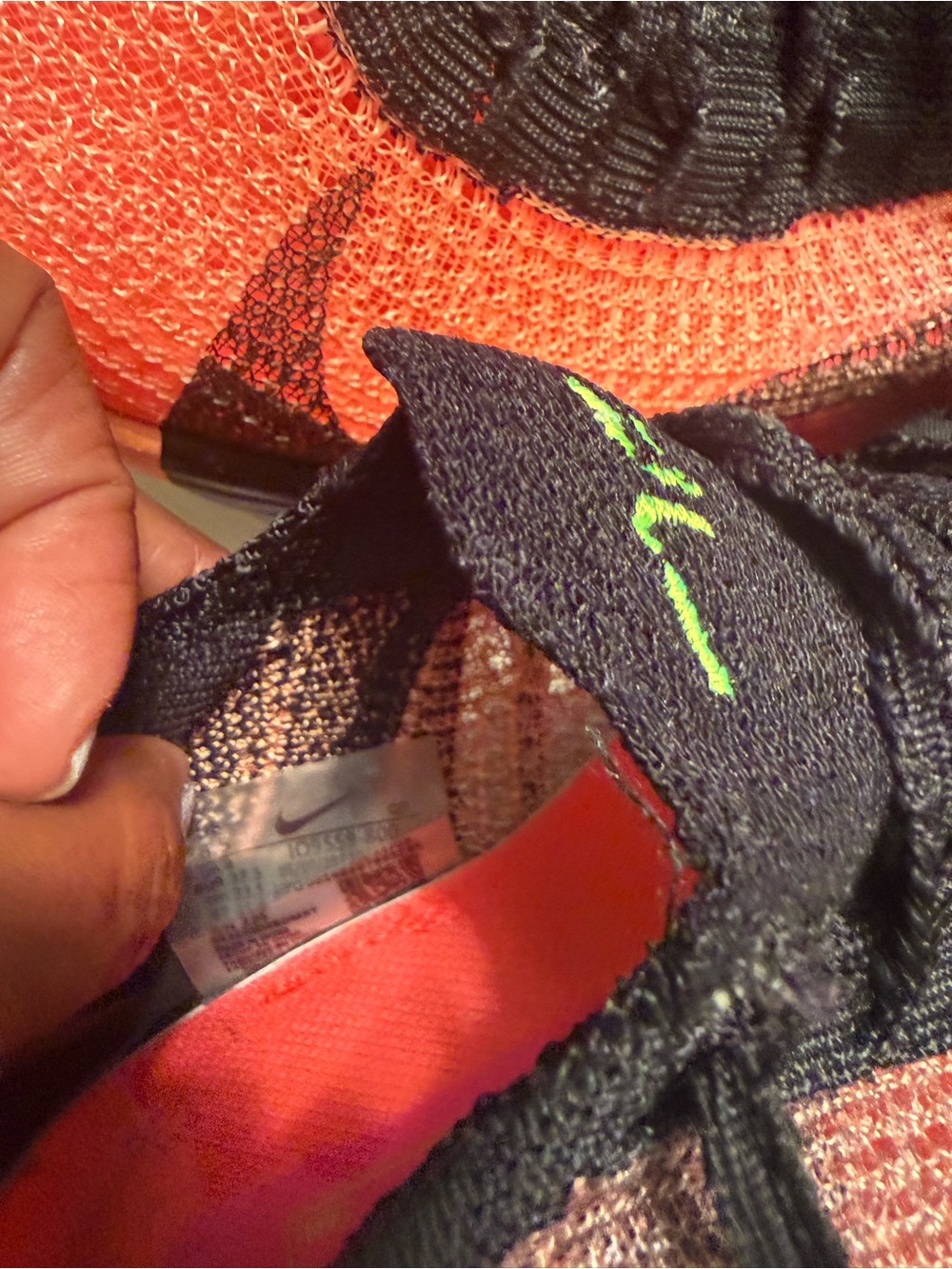 Nike Women’s Flyknit Running Shoes - Black & Orange - Picture 13 of 14